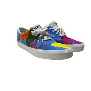 VANS OFF THE WALL ONE OF A KIND HAND PAINTED EARTH MOTIF SZ 8 Women’s